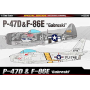 Academy 12530 Сборная модель самолёта P-47D & F-86E GABRESKI (1:72)